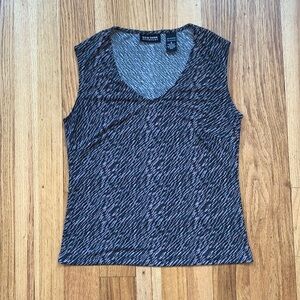 New York & Company Pink Black And Gray Tank Top Blouse